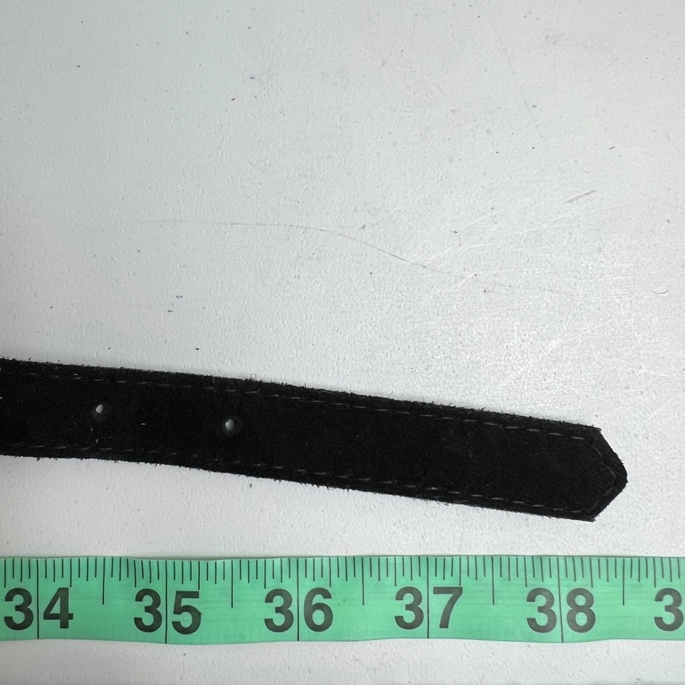 Womens Belt Black Suede Studded Leather Skinny Boho size small western rodeo NEW - Picture 7 of 7